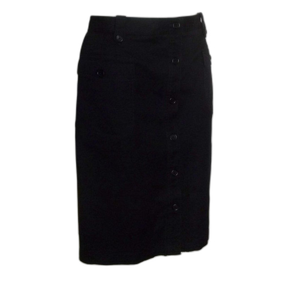 FACONNABLE Skirt, 14, Black, Closet Staple, Button front, Pockets, Belt loops - Picture 2 of 12